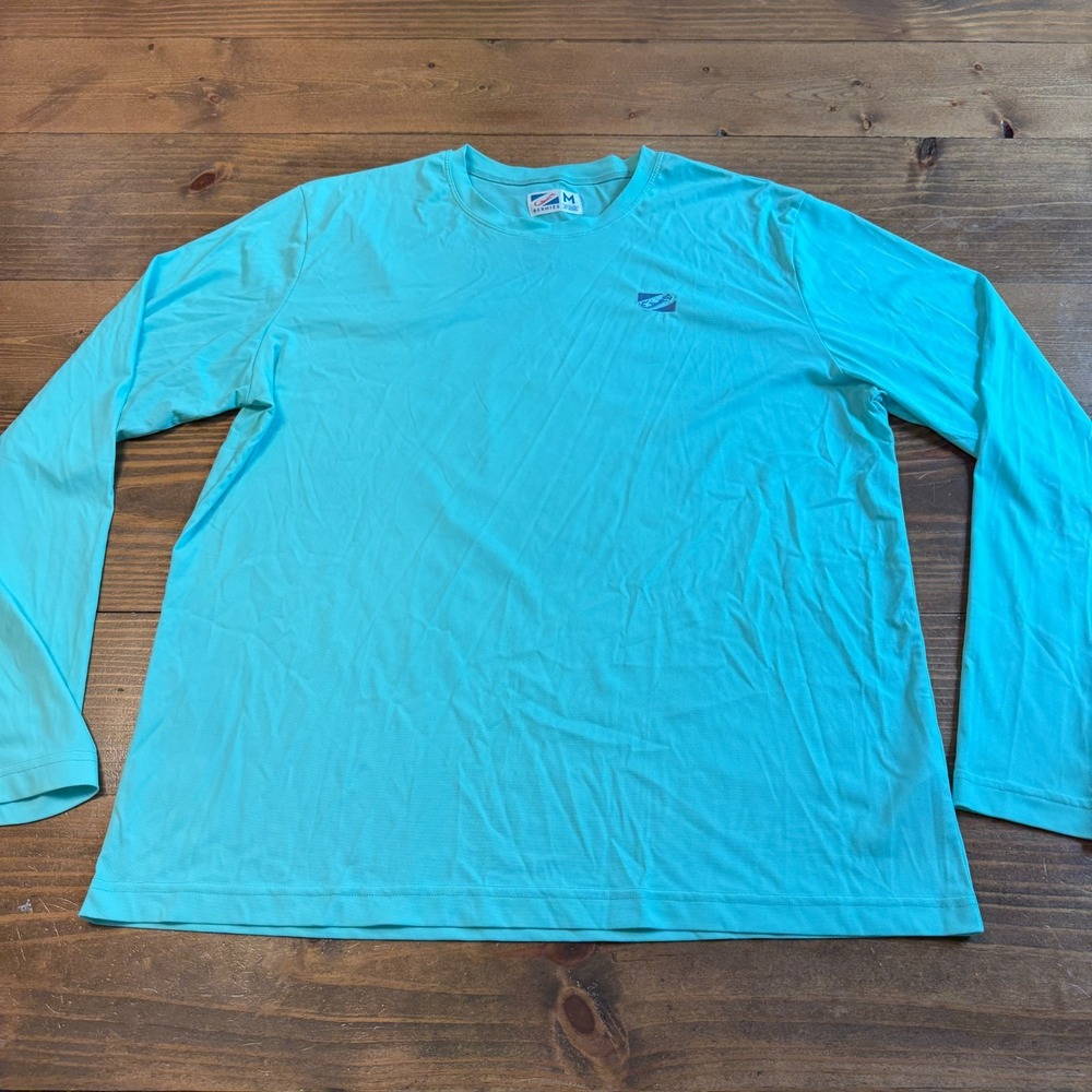 Bermies Sun Shirt Mens Medium Aqua‎ Blue UPF50 Breathable Lightweight Quick Dry